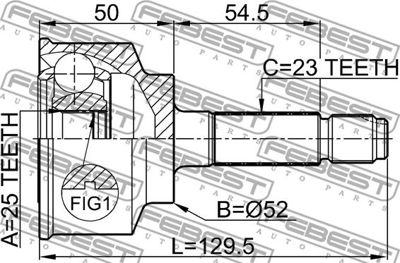 Febest 0310-047 - Kit giunti, Semiasse www.autoricambit.com