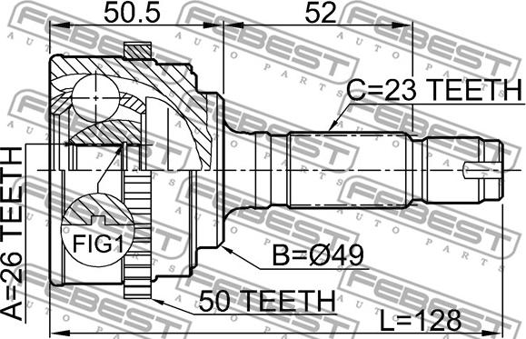 Febest 0310-061A50 - Kit giunti, Semiasse www.autoricambit.com