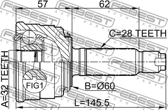 Febest 0310-022 - Kit giunti, Semiasse www.autoricambit.com