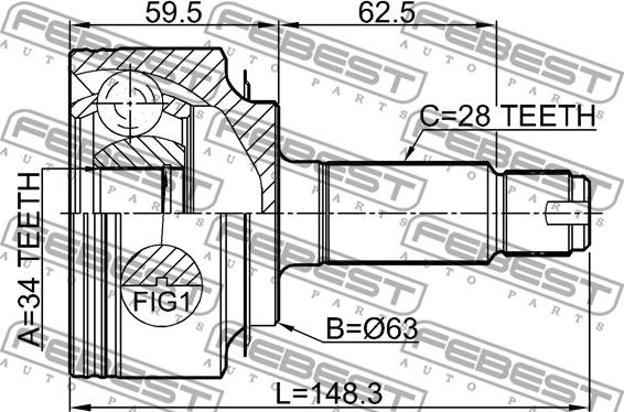 Febest 0310-CL20 - Kit giunti, Semiasse www.autoricambit.com