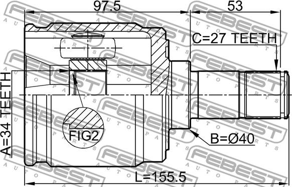 Febest 0311-CL20LH - Kit giunti, Semiasse www.autoricambit.com