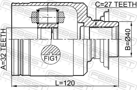 Febest 0311-RPRH - Kit giunti, Semiasse www.autoricambit.com