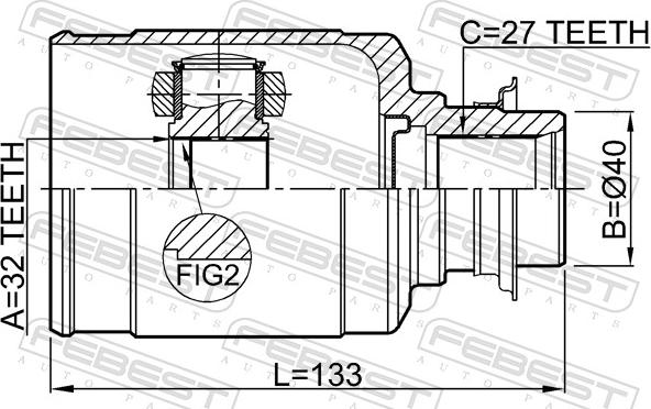 Febest 0311-RW24RH - Kit giunti, Semiasse www.autoricambit.com