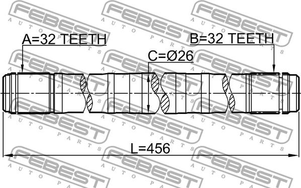 Febest 0312-RD1LH - Albero motore/Semiasse www.autoricambit.com