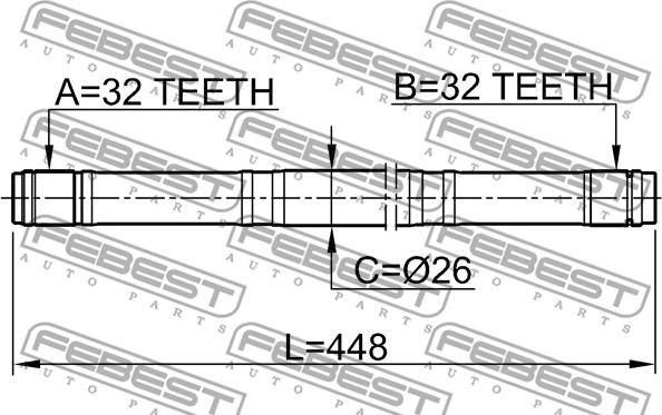 Febest 0312-RD1RH - Albero motore/Semiasse www.autoricambit.com