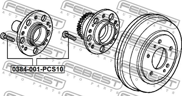 Febest 0384-001-PCS10 - Bullone ruota www.autoricambit.com