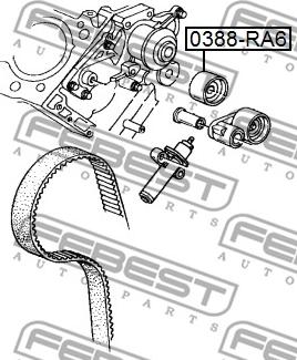 Febest 0388-RA6 - Galoppino/Guidacinghia, Cinghia dentata www.autoricambit.com