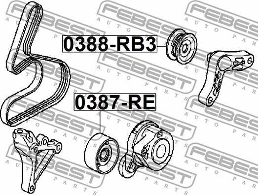 Febest 0388-RB3 - Galoppino/Guidacinghia, Cinghia Poly-V www.autoricambit.com