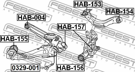 Febest HAB-154 - Silent Block, Supporto Braccio Oscillante www.autoricambit.com