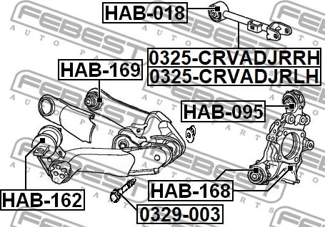 Febest 0325-CRVADJRRH - Sospensione a ruote indipendenti www.autoricambit.com