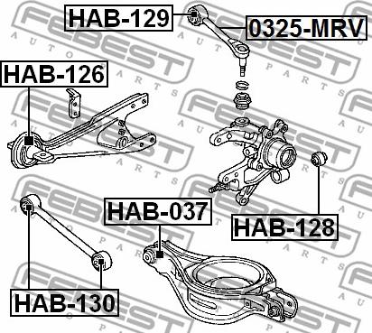 Febest HAB-130 - Silent Block, Supporto Braccio Oscillante www.autoricambit.com