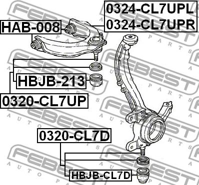 Febest 0324-CL7UPL - Sospensione a ruote indipendenti www.autoricambit.com