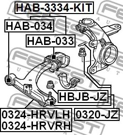 Febest 0320-JZ - Giunto di supporto / guida www.autoricambit.com