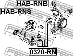 Febest HAB-RNS - Silent Block, Supporto Braccio Oscillante www.autoricambit.com