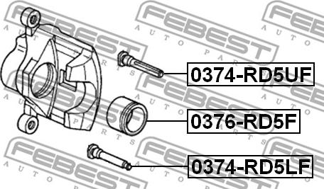 Febest 0374-RD5UF - Perno di guida, Pinza freno www.autoricambit.com