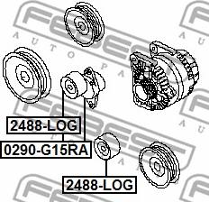 Febest 0290-G15RA - Tendicinghia, Cinghia Poly-V www.autoricambit.com