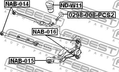 Febest 0298-008-PCS2 - Perno fissaggio, Braccio oscillante www.autoricambit.com