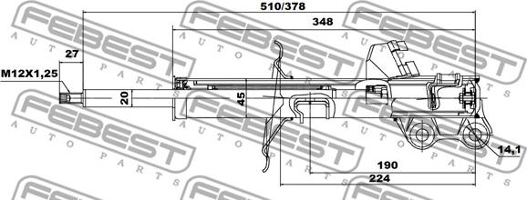 Febest 02666608FL - Ammortizzatore www.autoricambit.com