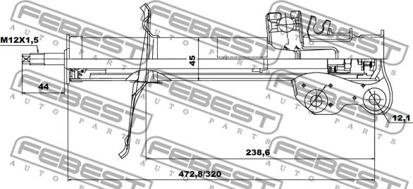 Febest 02666688FL - Ammortizzatore www.autoricambit.com