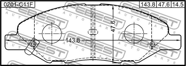 Febest 0201-C11F - Kit pastiglie freno, Freno a disco www.autoricambit.com