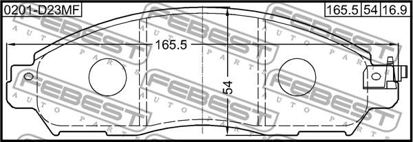 Febest 0201-D23MF - Kit pastiglie freno, Freno a disco www.autoricambit.com