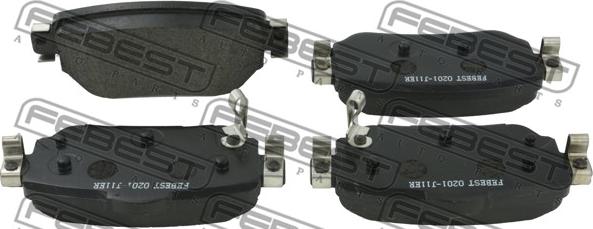 Febest 0201-J11ER - Kit pastiglie freno, Freno a disco www.autoricambit.com