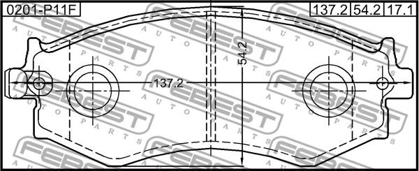 Febest 0201-P11F - Kit pastiglie freno, Freno a disco www.autoricambit.com