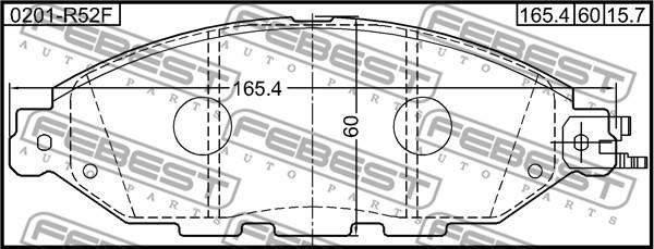 Febest 0201-R52F - Kit pastiglie freno, Freno a disco www.autoricambit.com