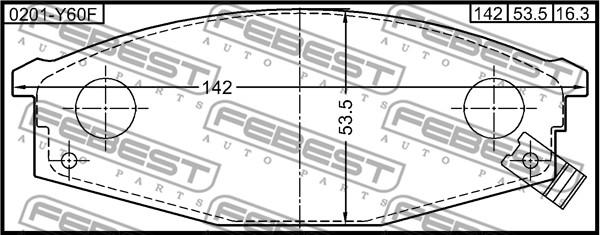 Febest 0201-Y60F - Kit pastiglie freno, Freno a disco www.autoricambit.com