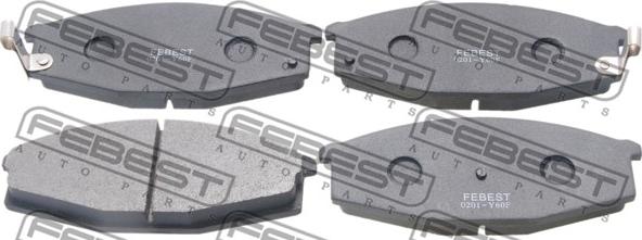 Febest 0201-Y60F - Kit pastiglie freno, Freno a disco www.autoricambit.com