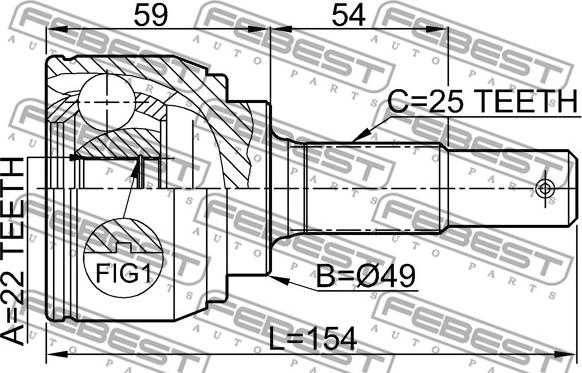 Febest 0210-C11X - Kit giunti, Semiasse www.autoricambit.com