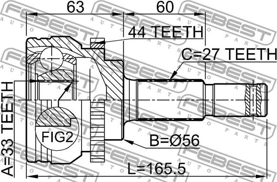 Febest 0210-L31A44 - Kit giunti, Semiasse www.autoricambit.com