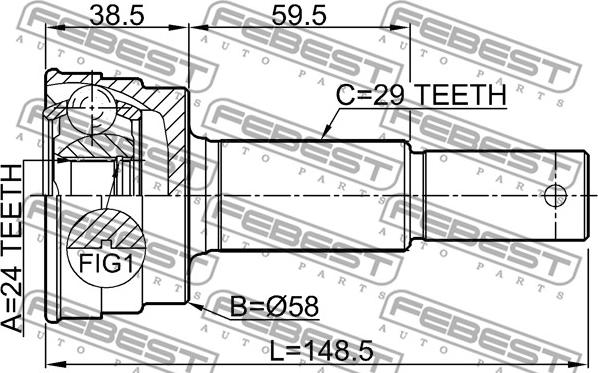 Febest 0210-Z50R - Kit giunti, Semiasse www.autoricambit.com