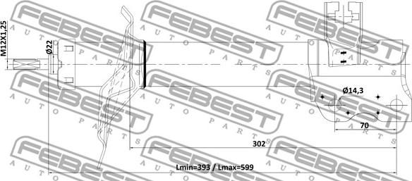 Febest 02110-005RR - Ammortizzatore www.autoricambit.com