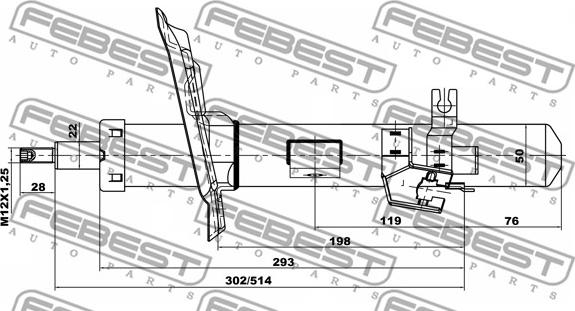 Febest 02110-001FL - Ammortizzatore www.autoricambit.com