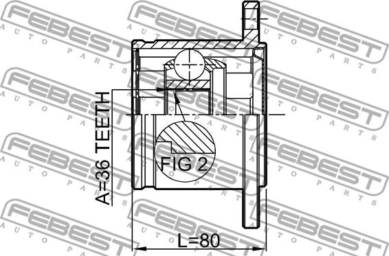 Febest 0211-A60 - Kit giunti, Semiasse www.autoricambit.com