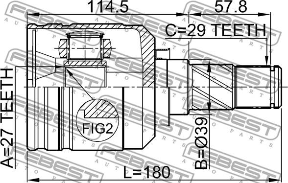 Febest 0211-J31LH - Kit giunti, Semiasse www.autoricambit.com