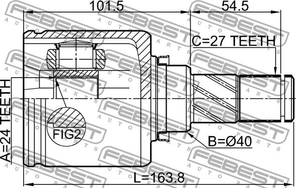 Febest 0211-J32MR20LH - Kit giunti, Semiasse www.autoricambit.com