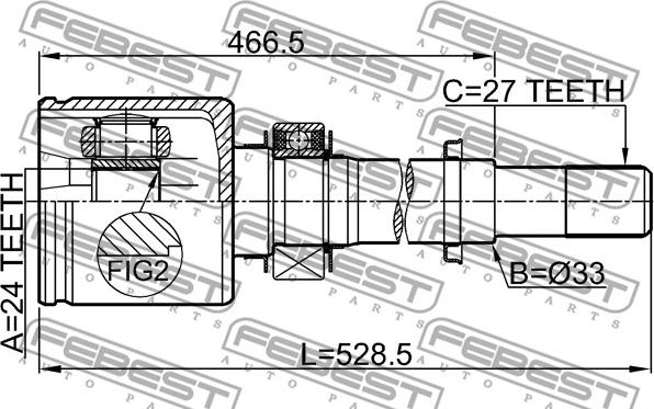 Febest 0211-J32VQ25RH - Kit giunti, Semiasse www.autoricambit.com