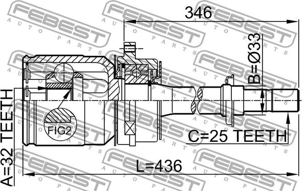 Febest 0211-SR20RH - Kit giunti, Semiasse www.autoricambit.com