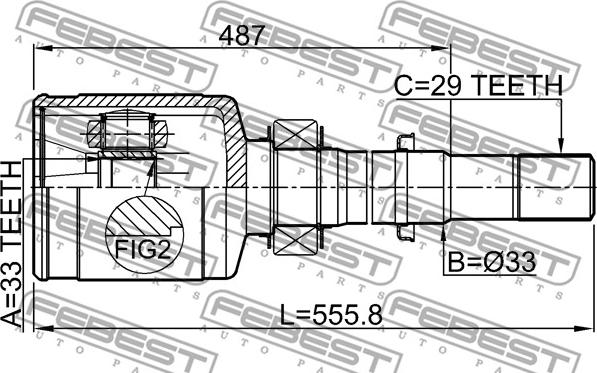 Febest 0211-T31MTRH - Kit giunti, Semiasse www.autoricambit.com