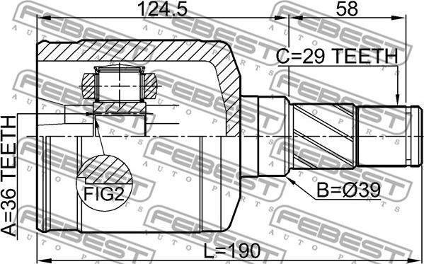 Febest 0211-Z50LH - Kit giunti, Semiasse www.autoricambit.com