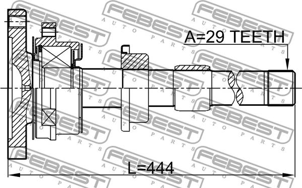 Febest 0212-T30MTRH - Albero motore/Semiasse www.autoricambit.com