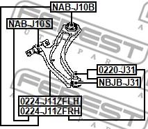 Febest 0224-J11ZFRH - Sospensione a ruote indipendenti www.autoricambit.com