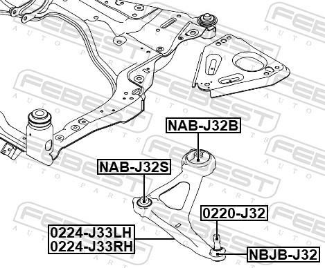 Febest 0224-J33LH - Sospensione a ruote indipendenti www.autoricambit.com