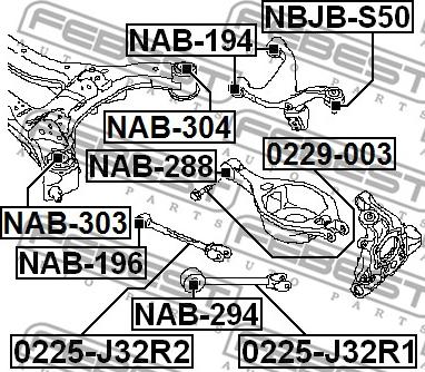 Febest 0225-J32R2 - Sospensione a ruote indipendenti www.autoricambit.com