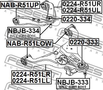 Febest NBJB-333 - Kit riparazione, Giunto di supporto / guida www.autoricambit.com