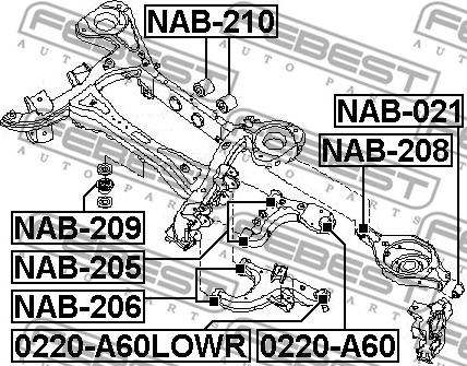 Febest NAB-205 - Silent Block, Supporto Braccio Oscillante www.autoricambit.com