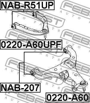 Febest 0220-A60UPF - Giunto di supporto / guida www.autoricambit.com