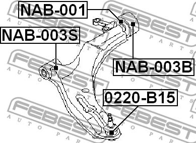 Febest NAB-001 - Silent Block, Supporto Braccio Oscillante www.autoricambit.com